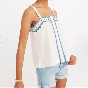 Madewell mirror embroidered tank top